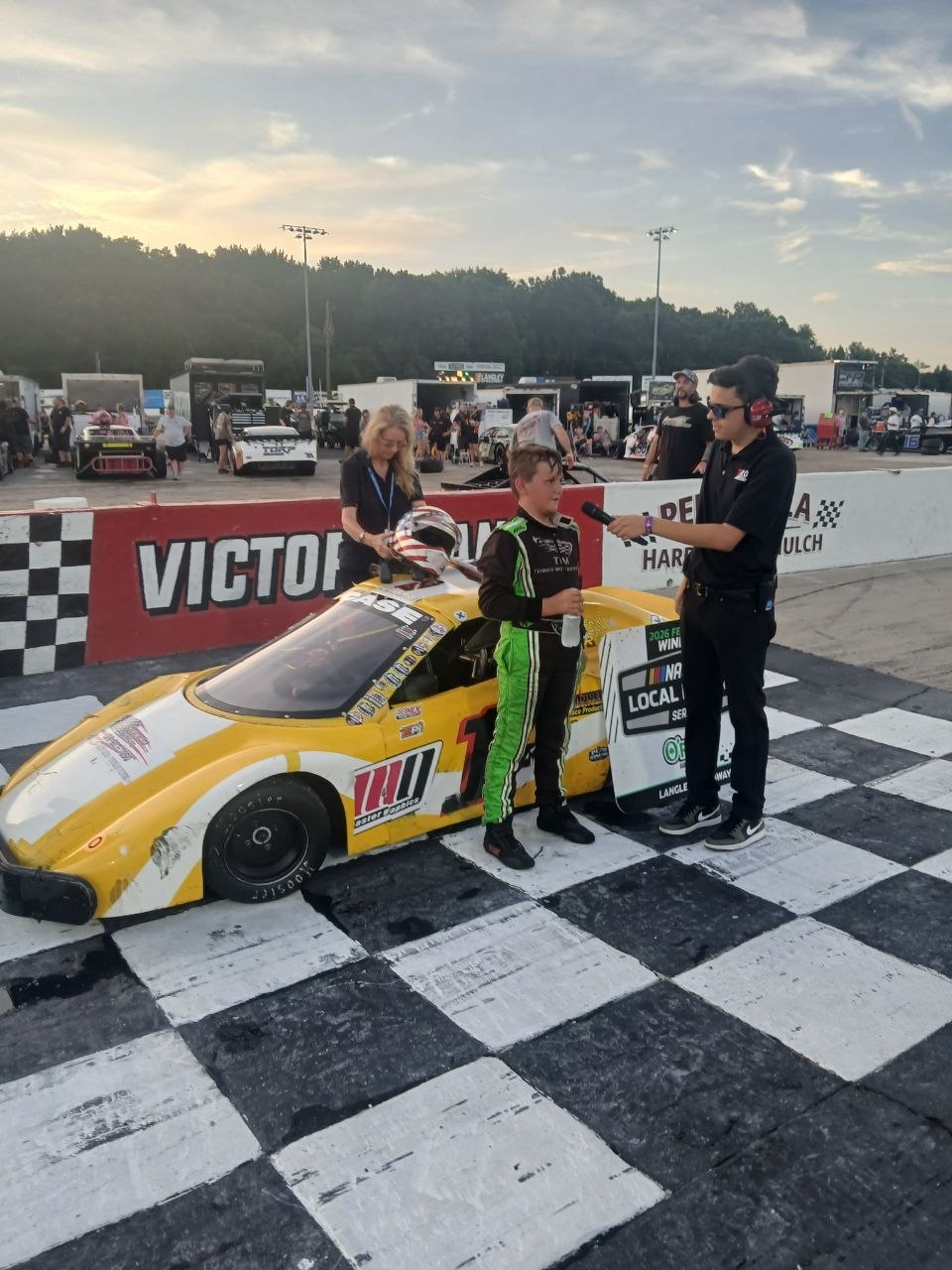 Hendrick Tuggie Case in Victory Lane